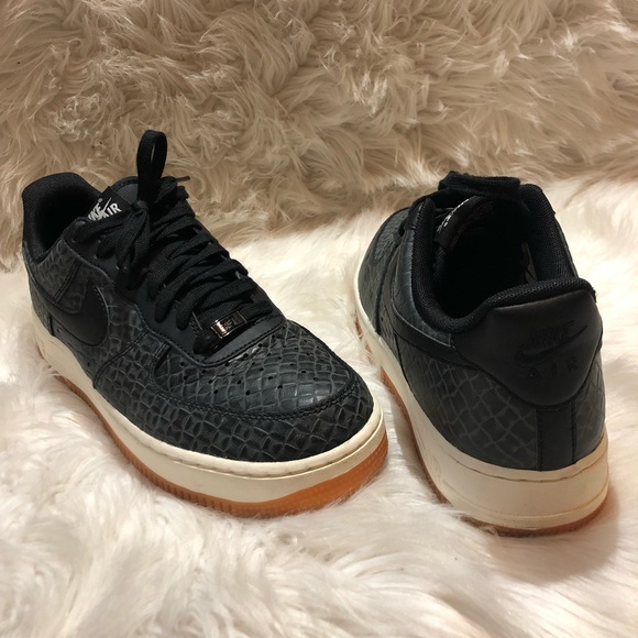 black air force ones with bubble gum bottom